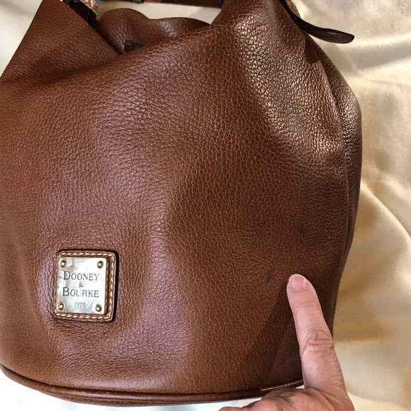 Dooney & Bourke Brown Pebbled Leather Hobo - Picture 8 of 16
